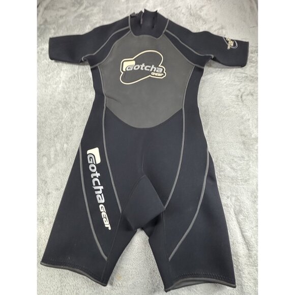 Gotcha Gear Black & Gray 2.2mm Titanium Shorty Wetsuit Men's L Surf Wakeboard - Picture 1 of 12